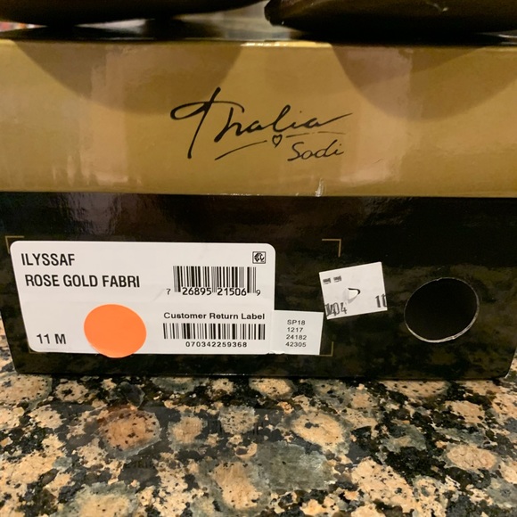 New! Thalia Sodi Rose Gold Ilyssa Open Toe Casual Slingback Sandals - Picture 7 of 9